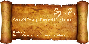 Sztáray Petróniusz névjegykártya